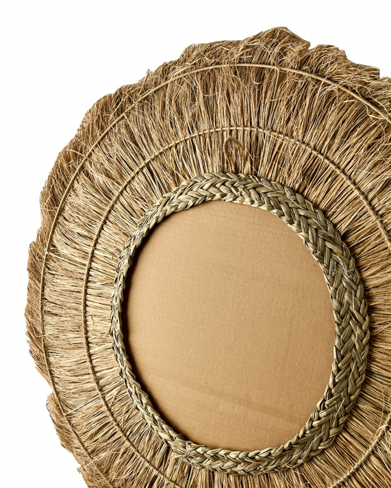 Spiegel 'Stina' rond 70cm - Natuurlijk