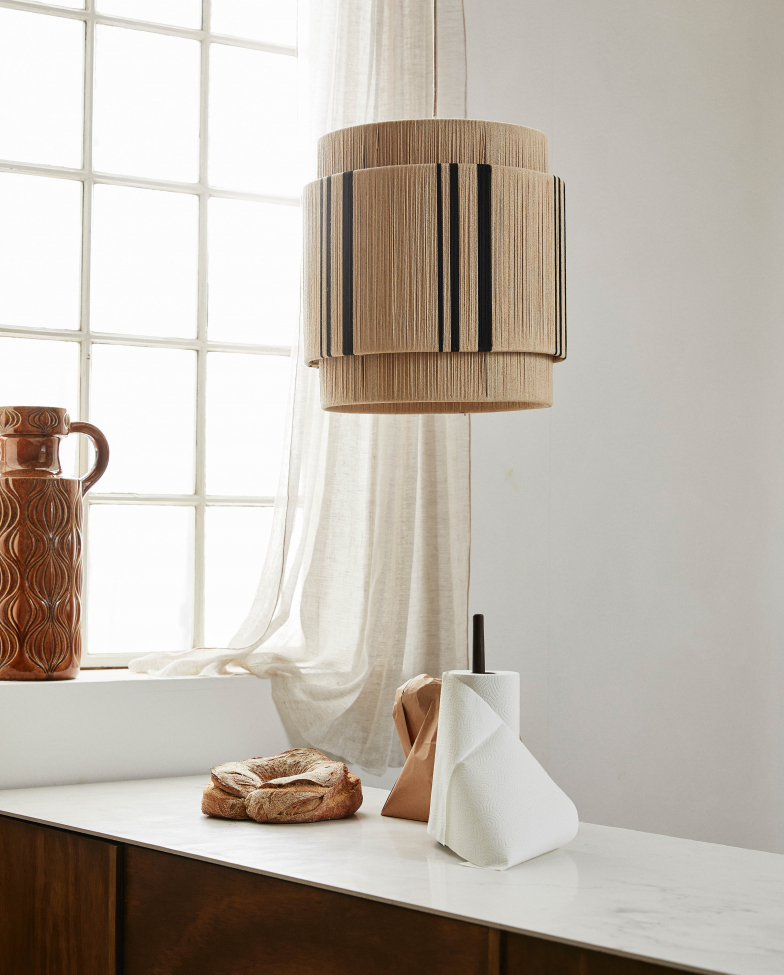 Plafondlamp 'Vinata' - Beige/Zwart