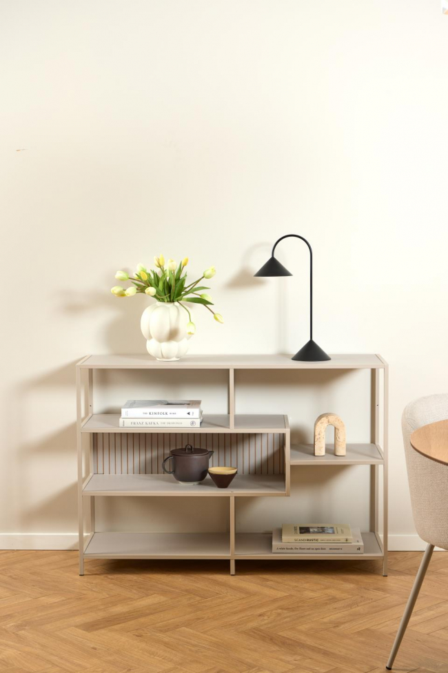 Boekenkast 'Seaford' 114x78cm - Grijs