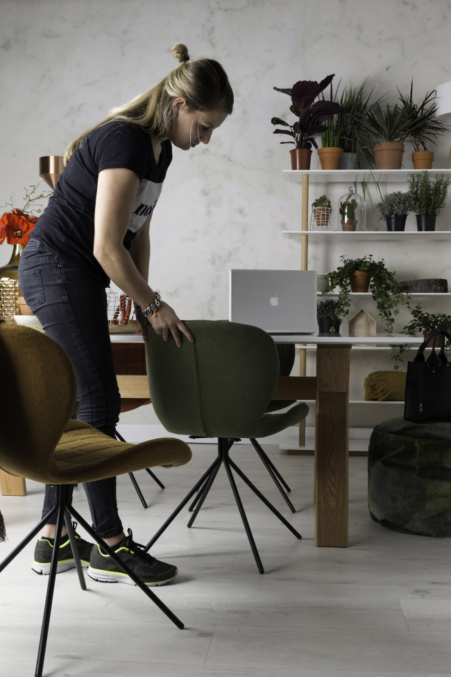 Stoel 'Omg' - Velvet/Groen