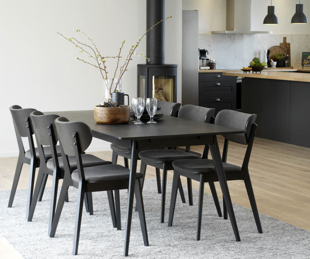 Eettafel 'Yumi' 190x90cm - Zwart