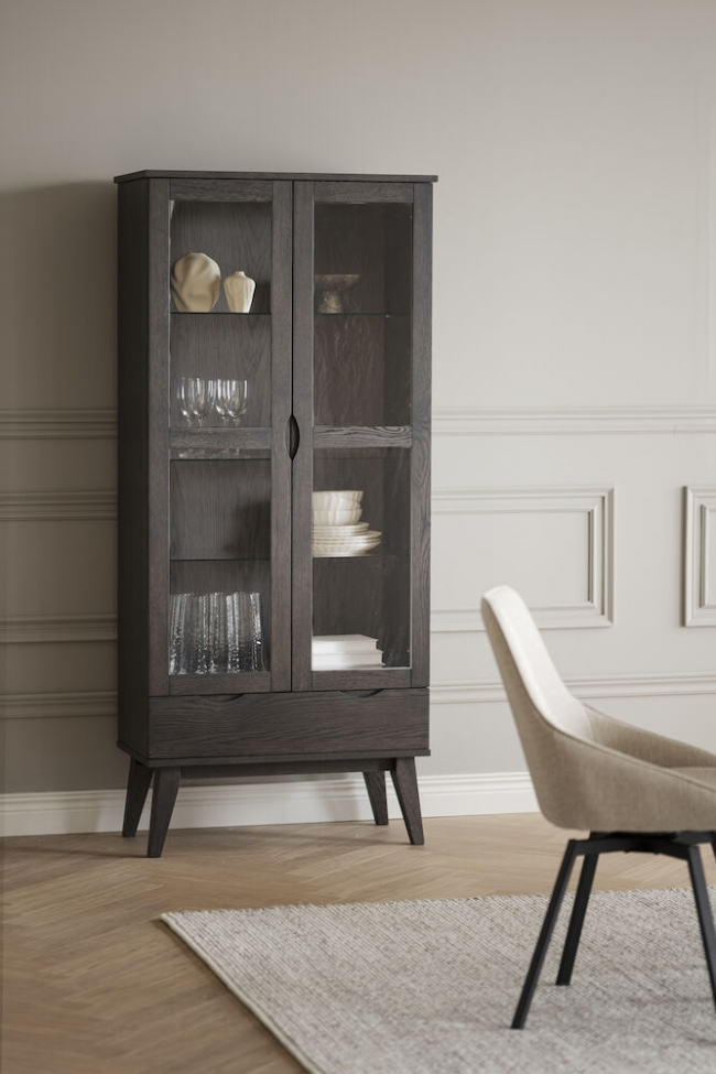 Vitrinekast 'Filippa' - Donkerbruin