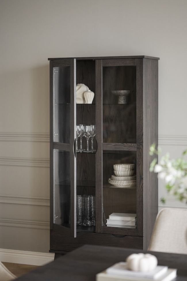 Vitrinekast 'Filippa' - Donkerbruin