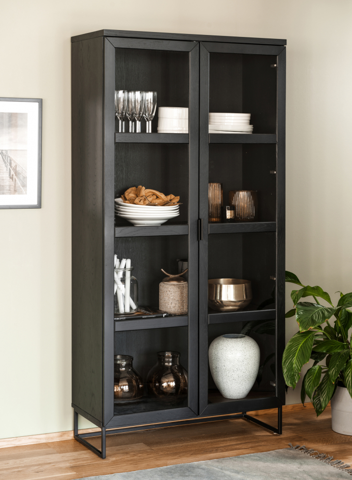 Vitrinekast 'Everett' - Zwart