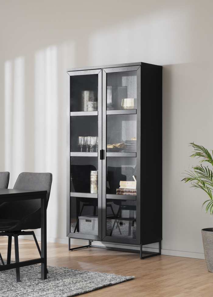 Vitrinekast 'Everett' - Zwart