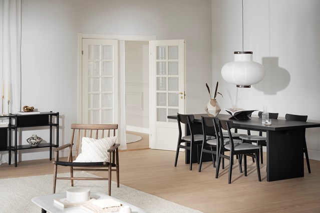 Eettafel 'Emmett' 240x95cm - Zwart