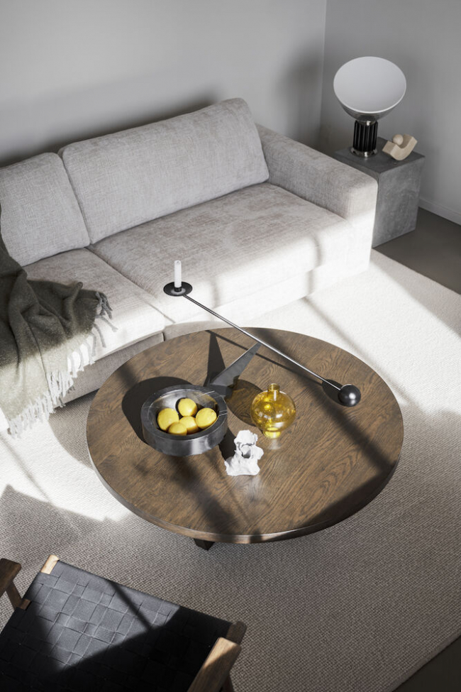 Salontafel 'Boxford' Rond 110cm - Donker eik