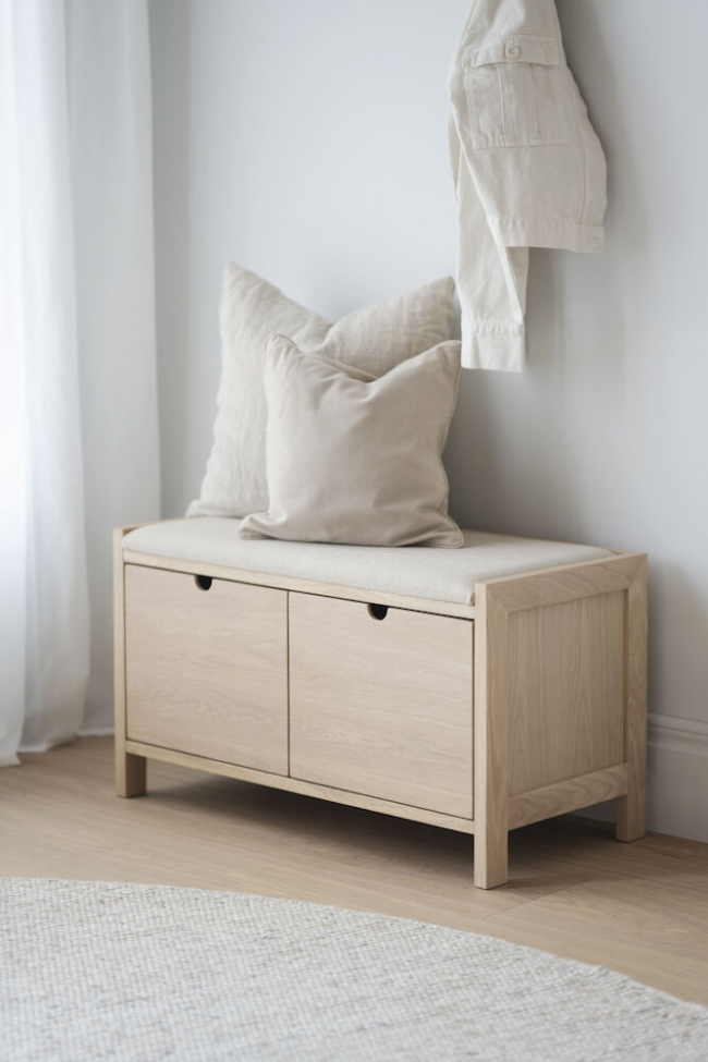 Halbank 'Hillmond' 80cm - Licht eik