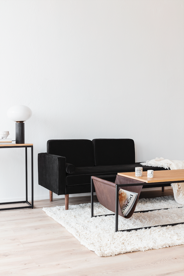 Salontafel incl. tijdschriftenrek 'Ylva' - Natuurlijk/Zwart