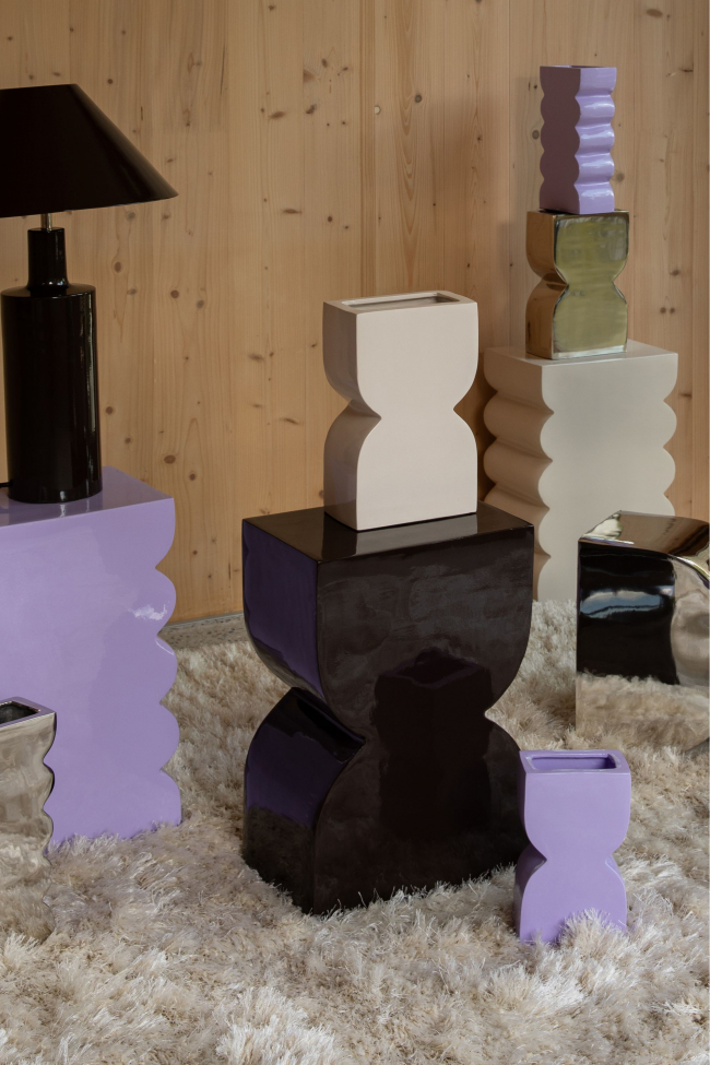 Hocker 'Curves' - Paars