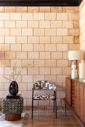 Hocker 'Monogram' - Zwart/Wit