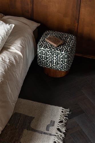 Hocker 'Monogram' - Zwart/Wit