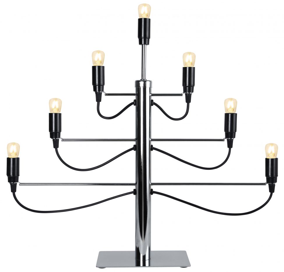 Adventskandelaar 'Milano' - Zwart/Zilver