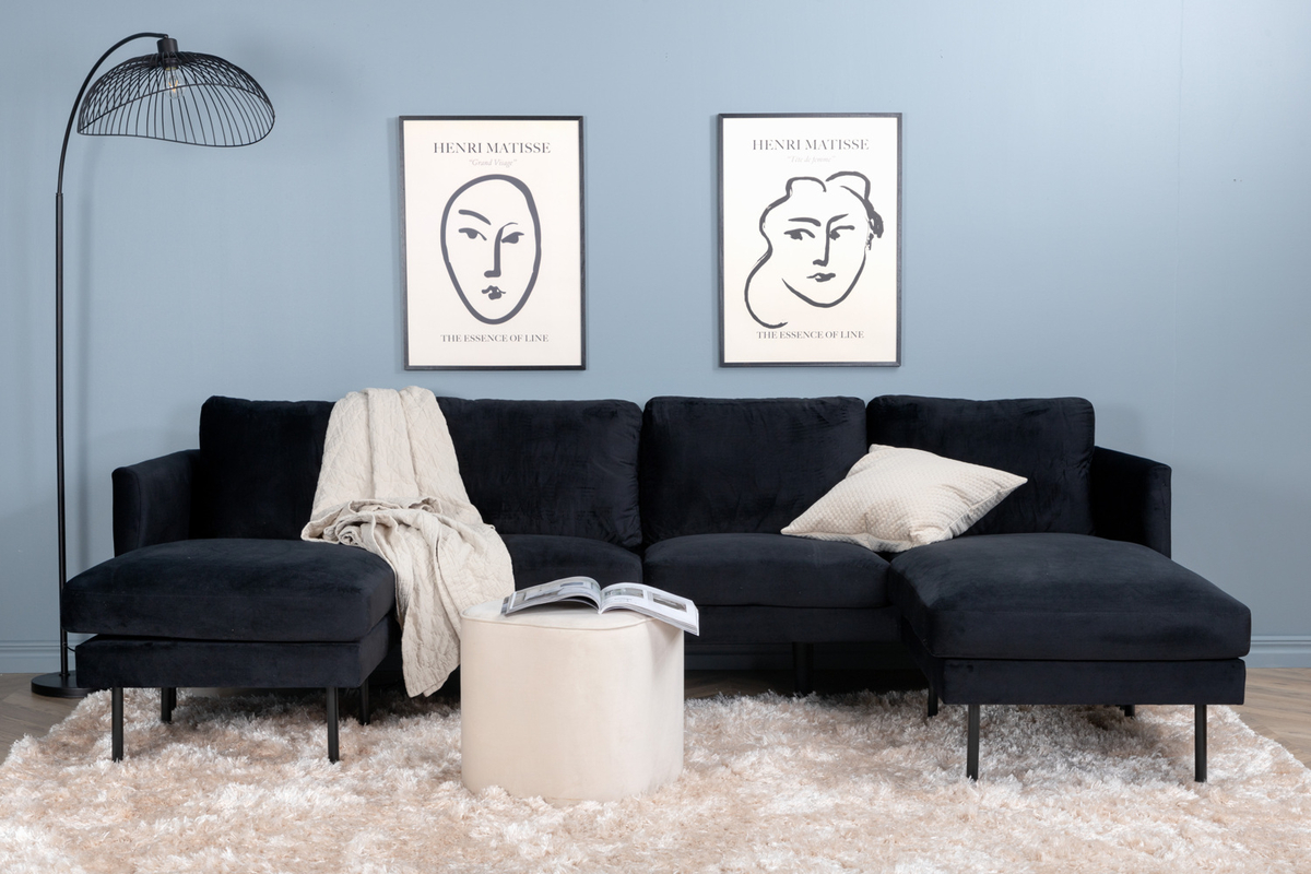 Hoekbank 'Åland' - Zwart