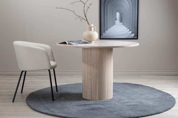 Eettafel 'Barkaby' Rond 110cm - Wit