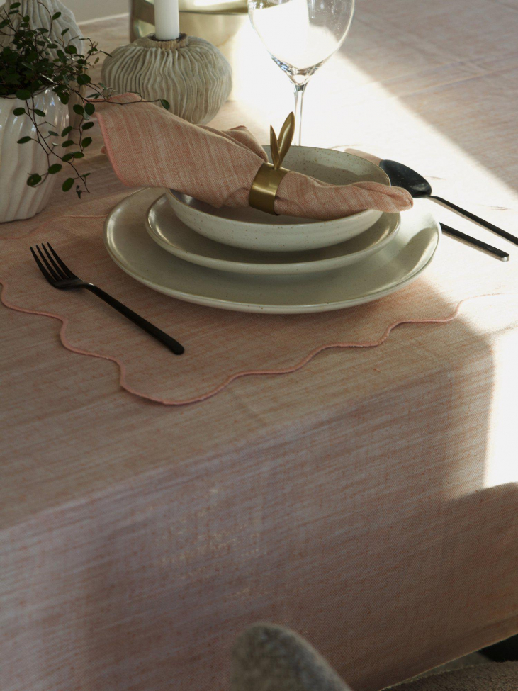 Tafelkleed 'Sabina' Rond 200cm - Roze