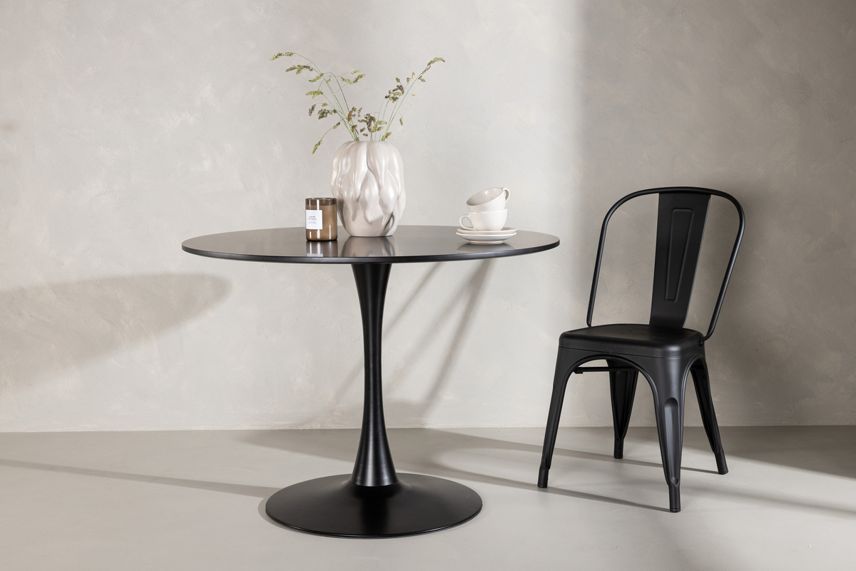 Eettafel 'Greta' Rond 100cm - Zwart