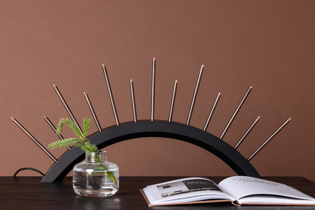 Adventskandelaar 'Norrköping' - Zwart