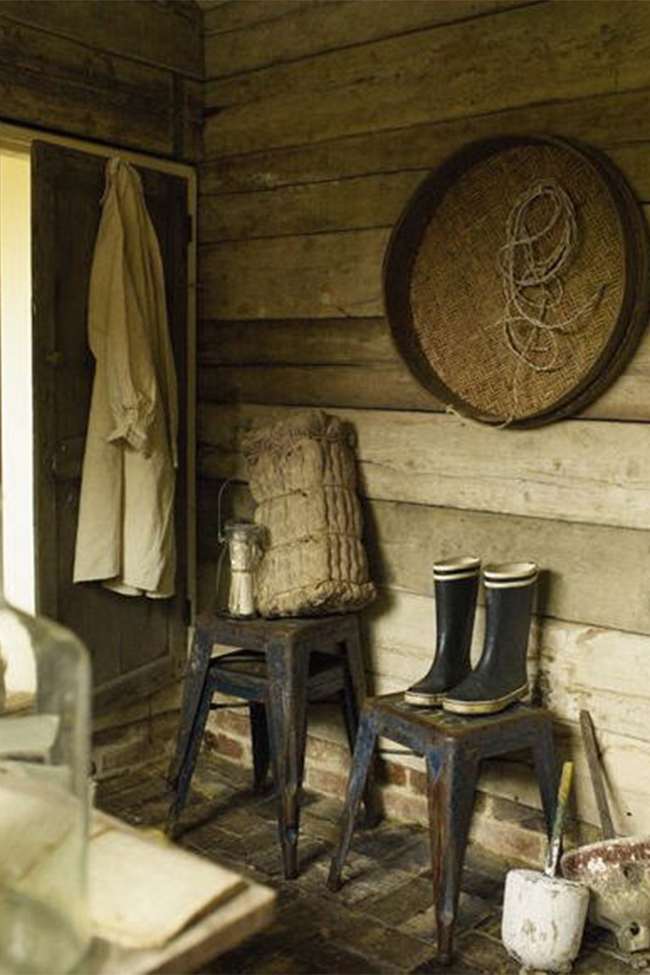 Kruk 'Marseille' 70cm - Vintage wit