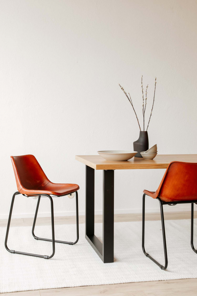 Eettafel 'Radus' 140x85cm - Eik/Zwart