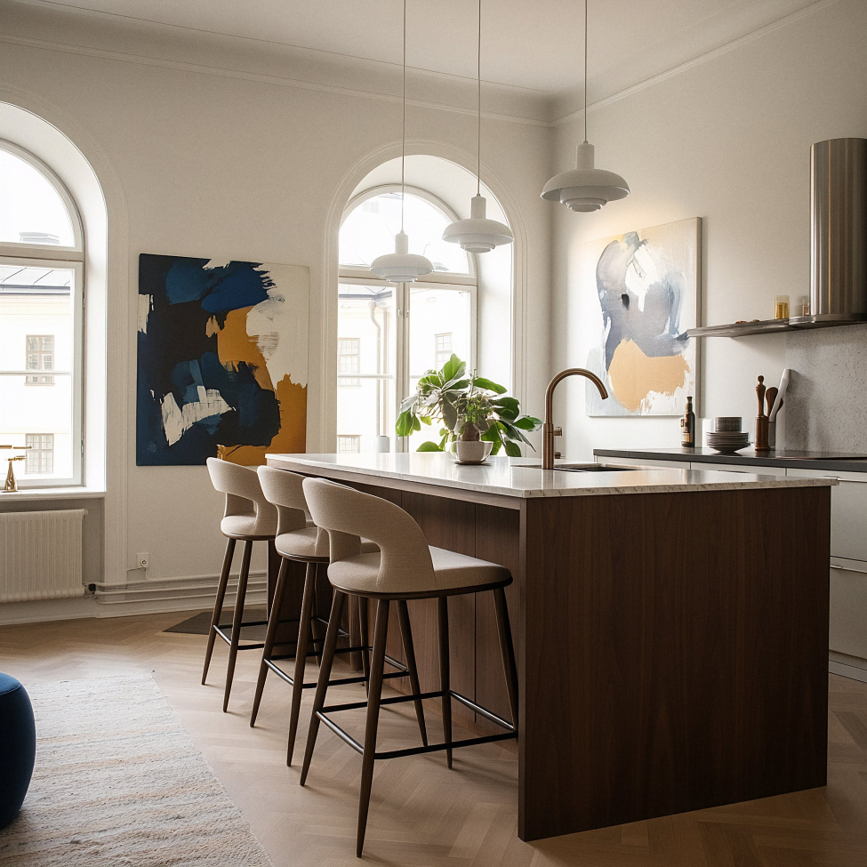 Barkruk 'Vestby' - Beige/bruin