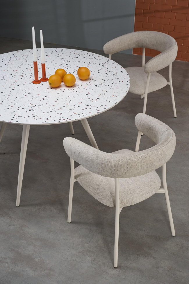Eettafel 'Aramis' rond 120cm - Wit