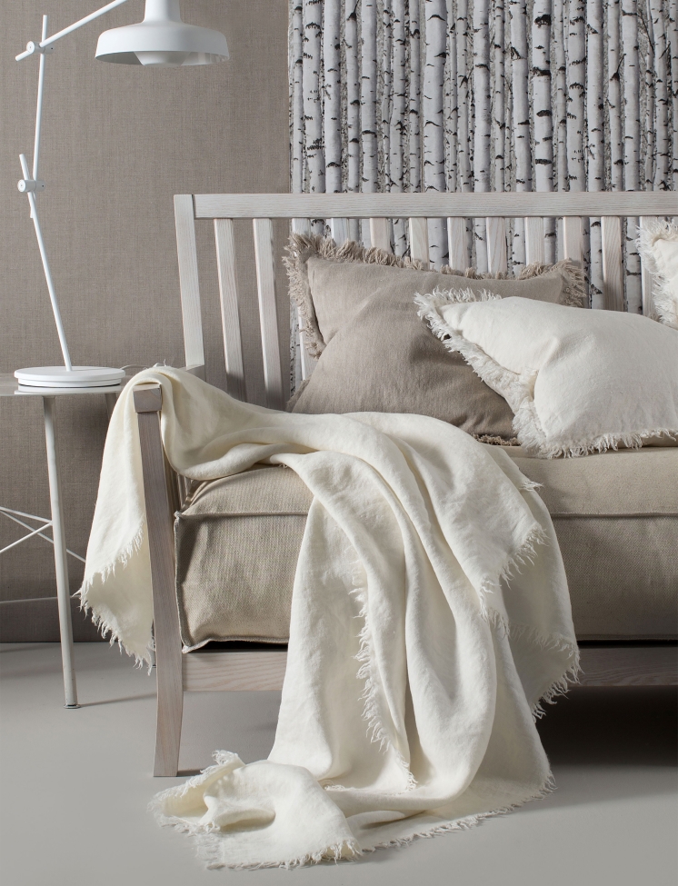 Plaid 'Merlin' 130x170 - Wit