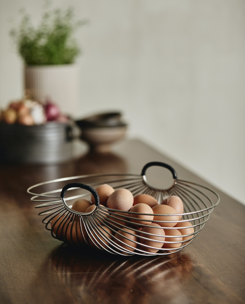 Fruitmand 'Jaipur' - Zilver/zwart