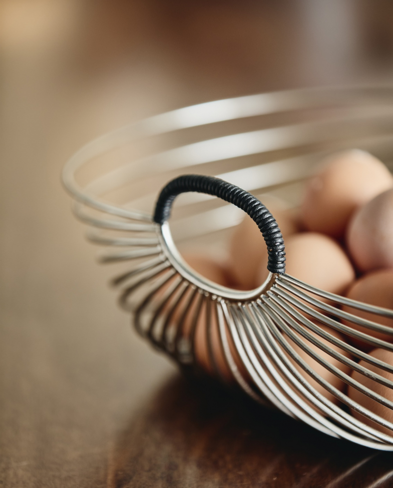 Fruitmand 'Jaipur' - Zilver/zwart