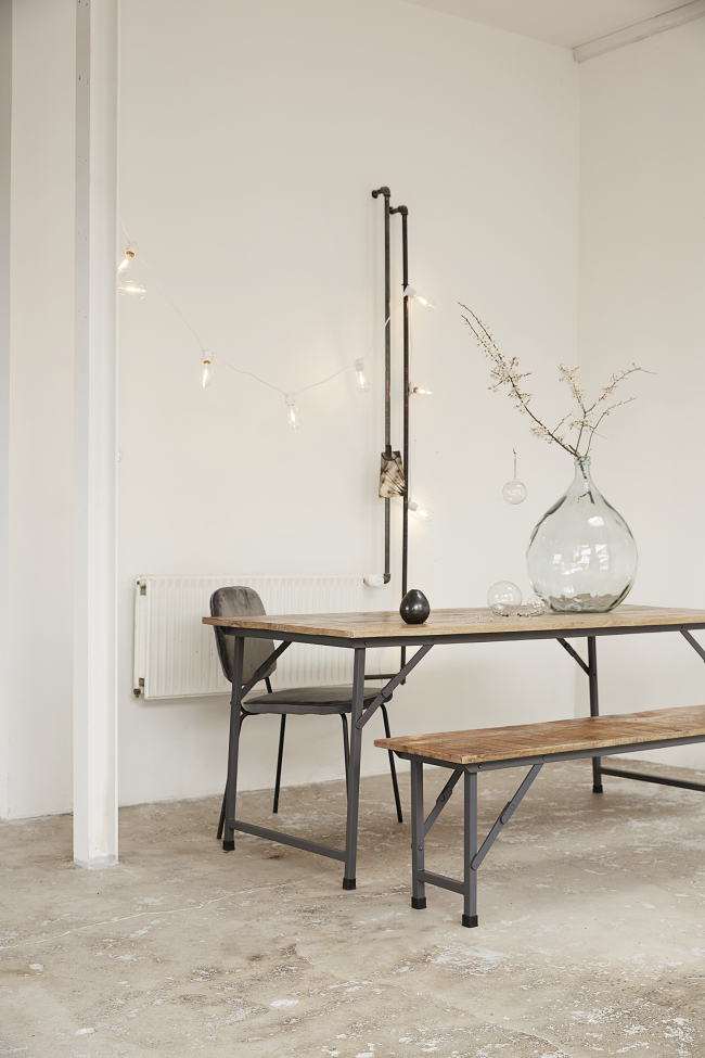 Eettafel Vintage 180x80cm - Natuur