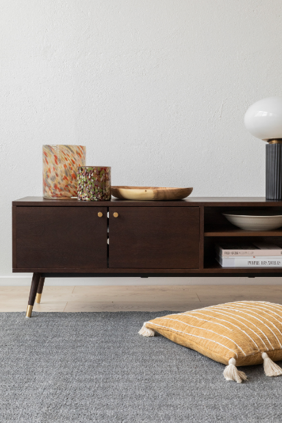 TV-meubel 'Prime' - Walnoot/Messing