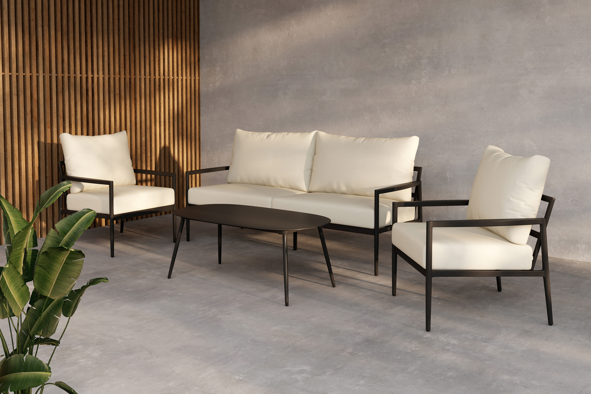 Loungeset 'Pozzallo' - Zwart