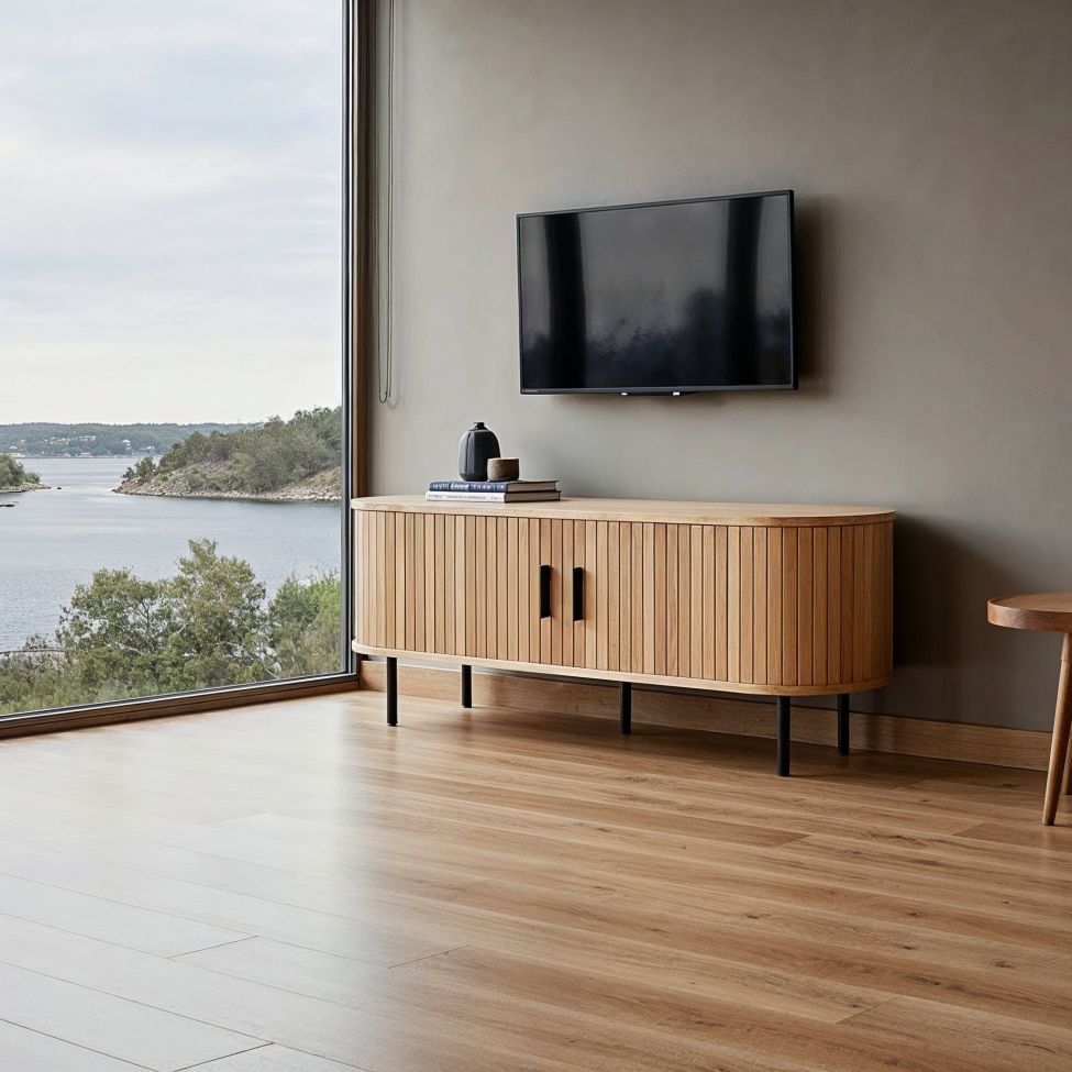 Tv-meubel 'Holmvik' - Natuur/Zwart