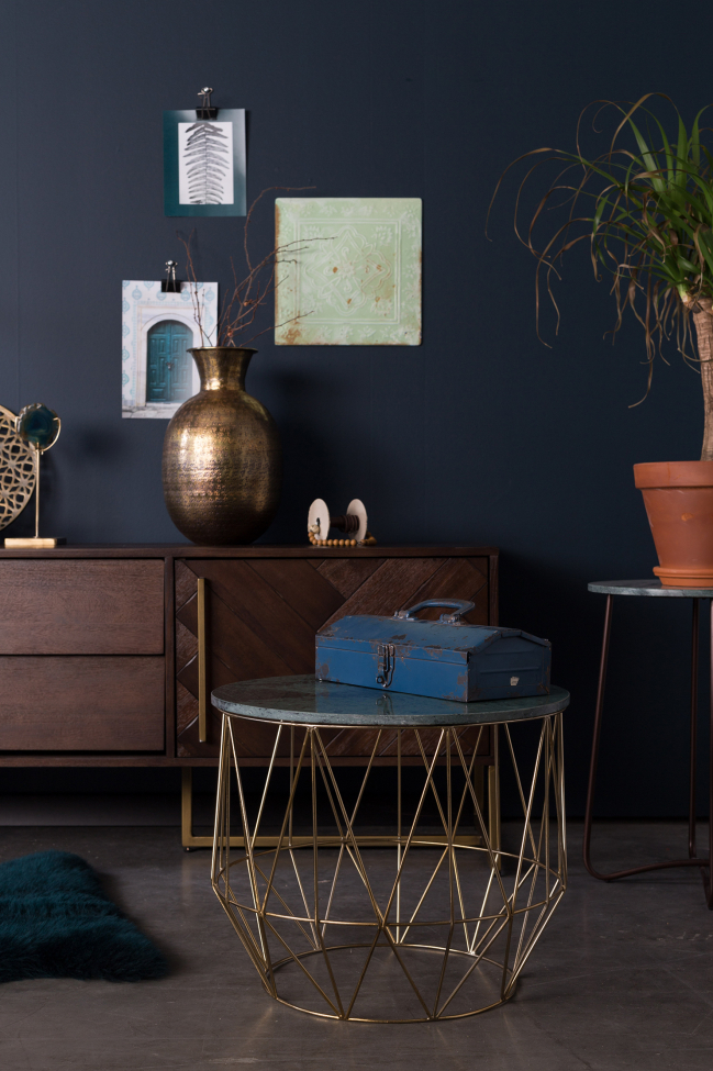 Bijzettafel 'Boss' - Groen/Messing