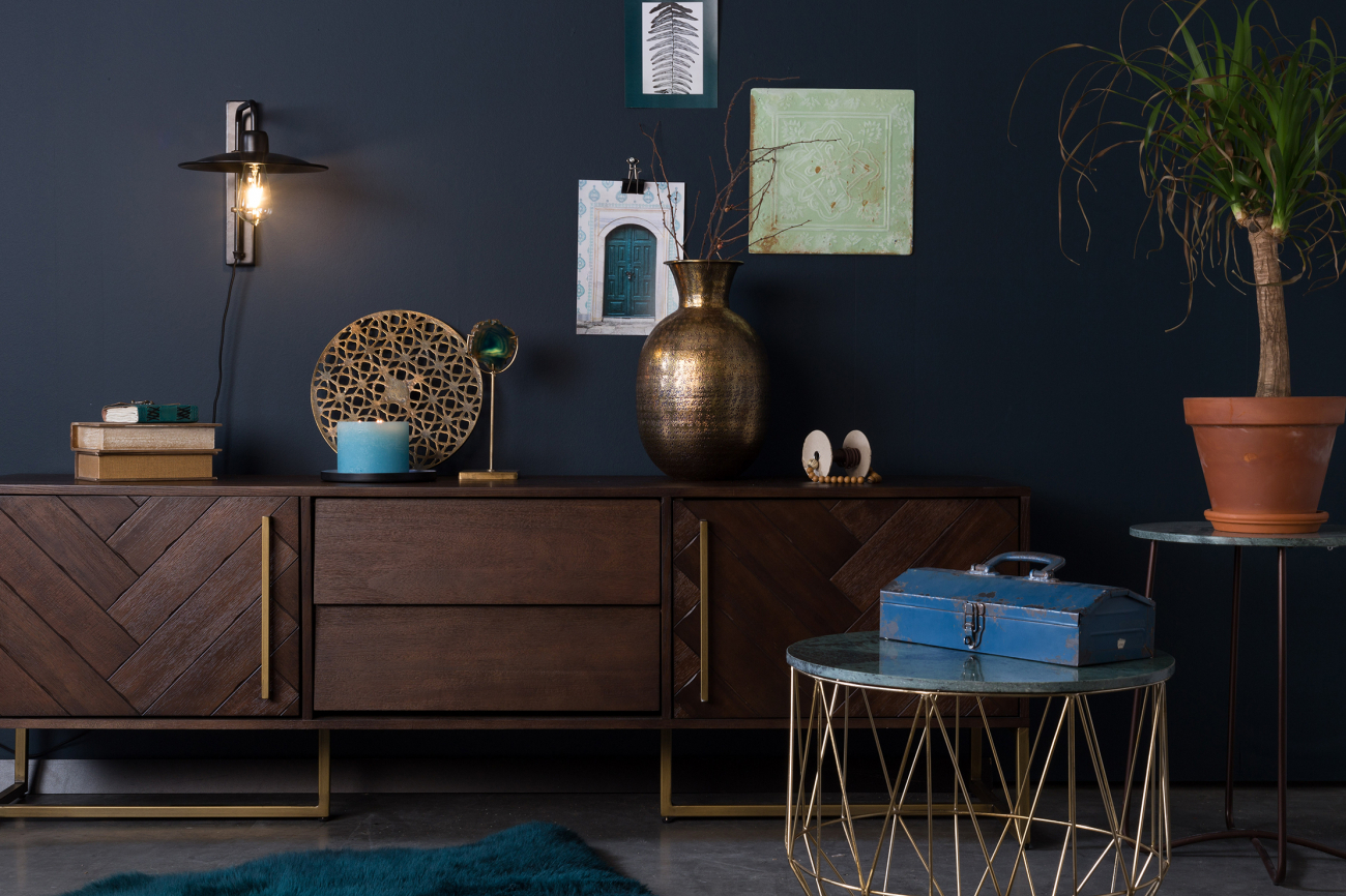 Bijzettafel 'Boss' - Groen/Messing