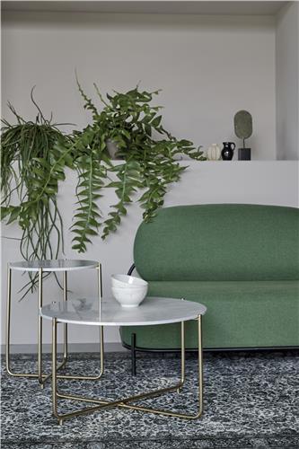 Salontafel 'Timpa' Rond 70cm - Marmer/Goud