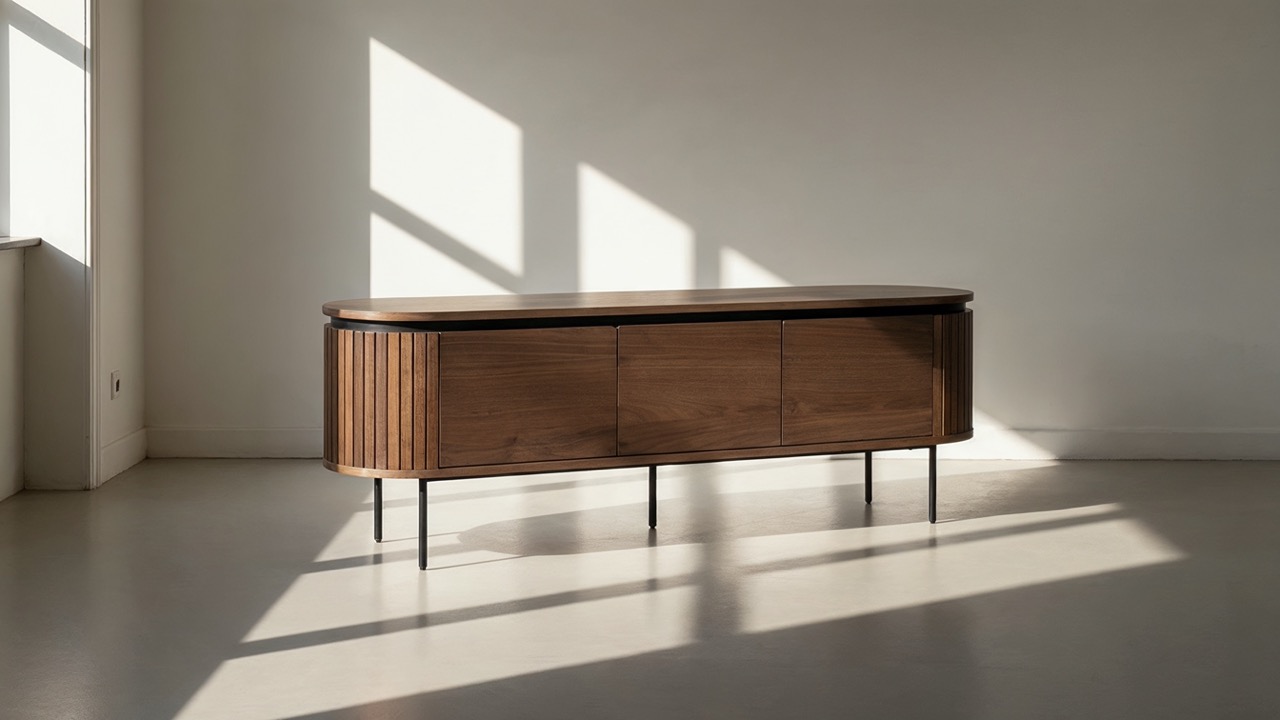 Tv-meubel 'Kärra' - Noten/Zwart