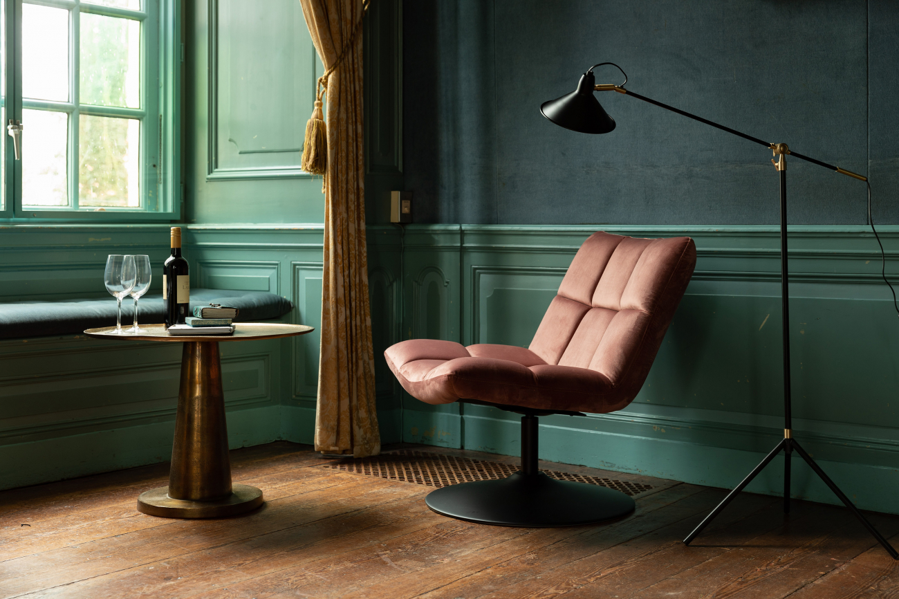 Fauteuil 'Bar' - Velours/Roze