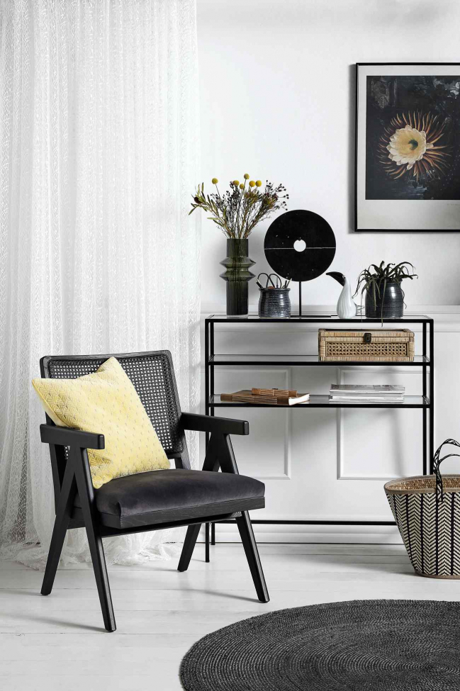 Fauteuil 'Wickerwork' - Rotan/Zwart