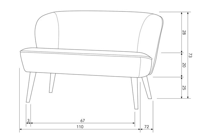 Bank 'Sara' - Groen/Velours