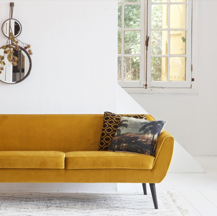 Bank 'Rocco' - Okergeel/Velours