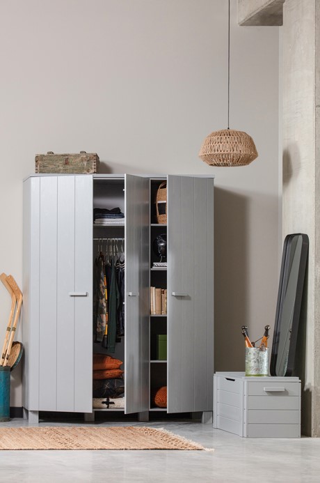 Kledingkast 'Dennis' 3 deuren - Betongrijs