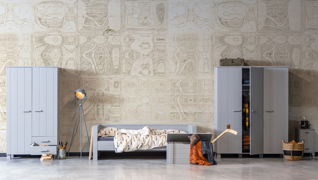 Kledingkast 'Dennis' 3 deuren - Betongrijs