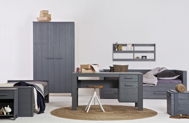 Kledingkast 'Dennis' - Staalgrijs