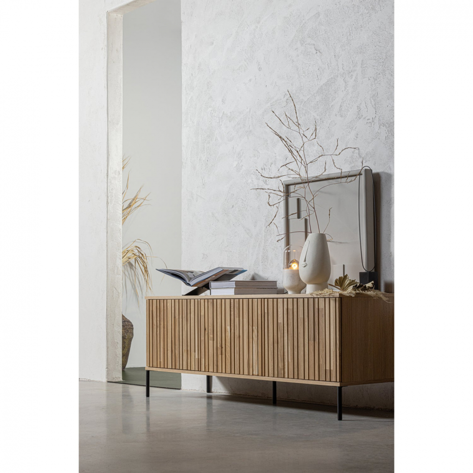 TV-meubel ‘New Gravure’ 150 cm - Eiken/Zwart