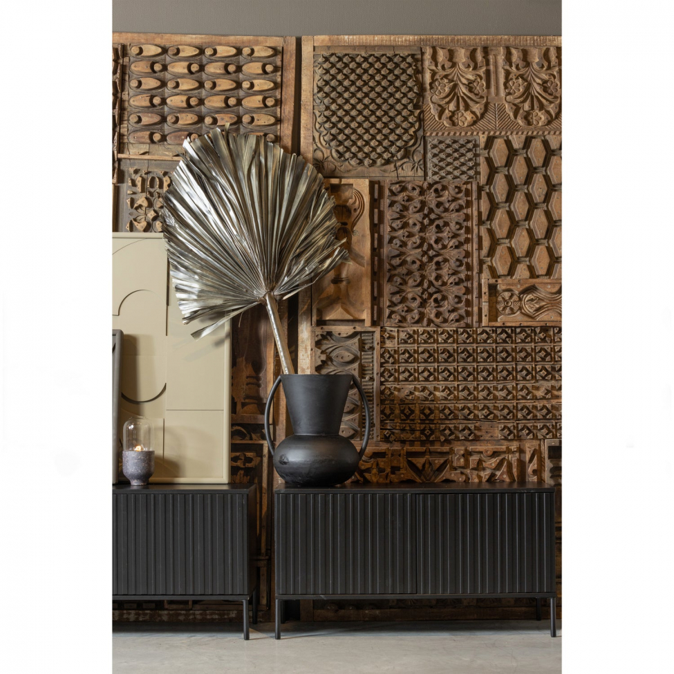 TV-meubel ‘New Gravure’ 150 cm - Zwart/Zwart