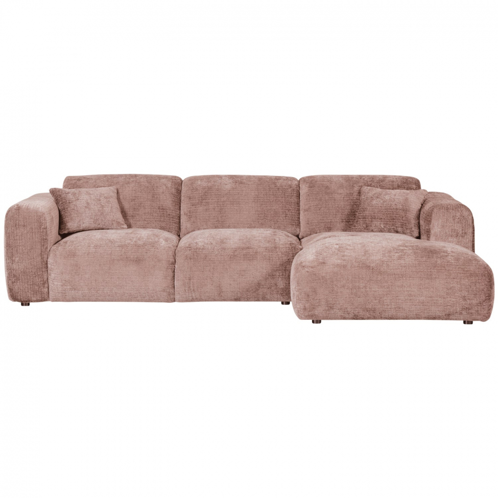 Bank ‘Cloud’ 3-zits chaise longue rechts - Bruin-grijs/Roze
