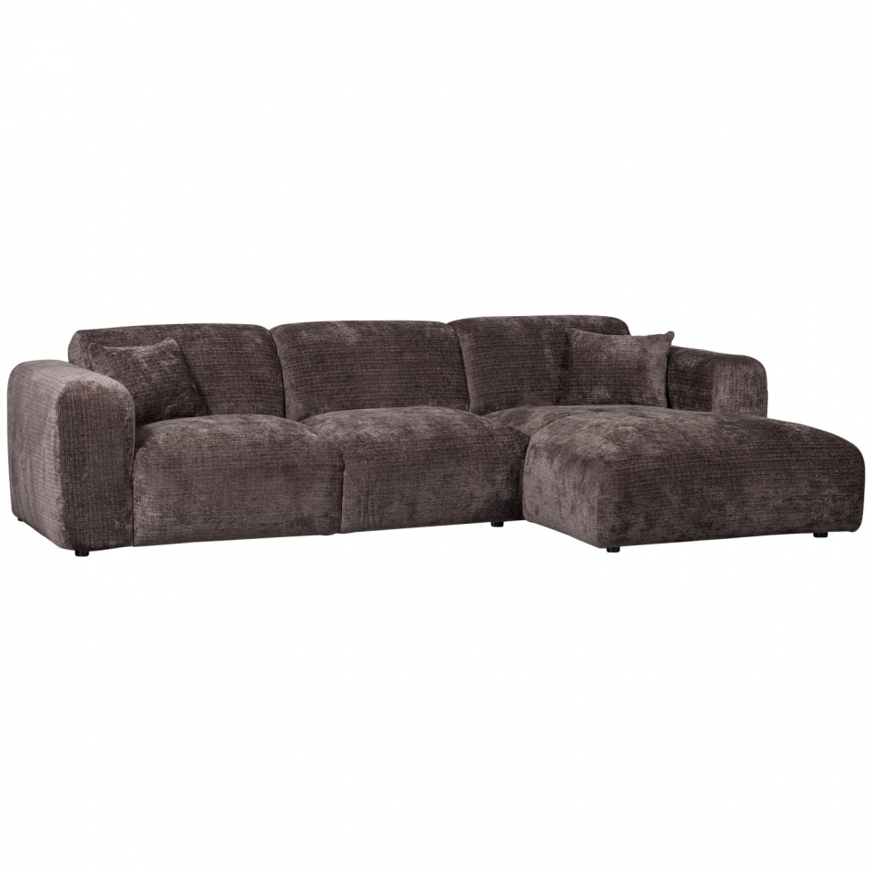 Bank ‘Cloud’ 3-zits chaise longue rechts - Donkerbruin