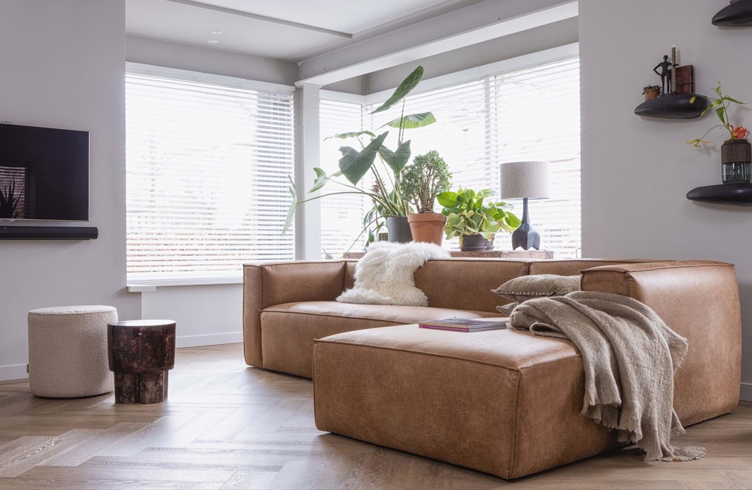 Bank 'Bean' 4-zits - Cognac