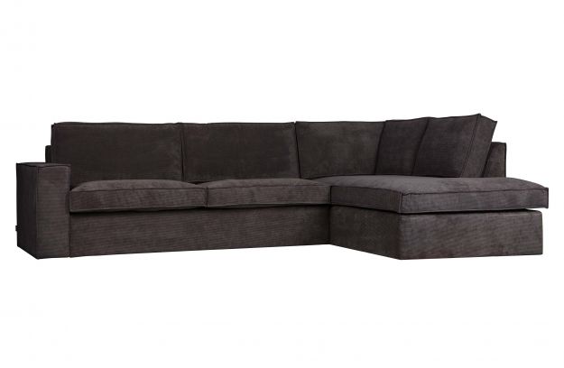 Hoekbank 'Thomas' - Ribbel Donkergrijs